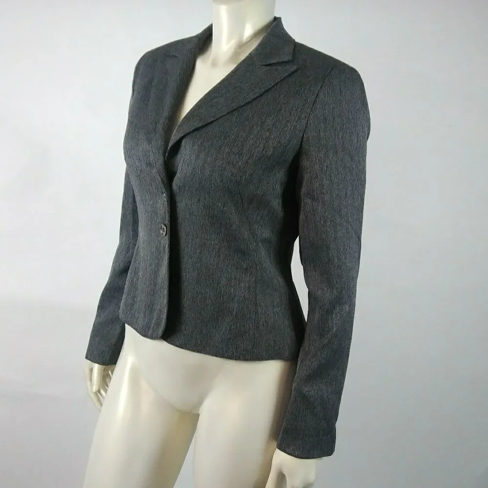 ATELIER‎ Gray 2 Button Tweed Jacket Sz 12 workwear career office